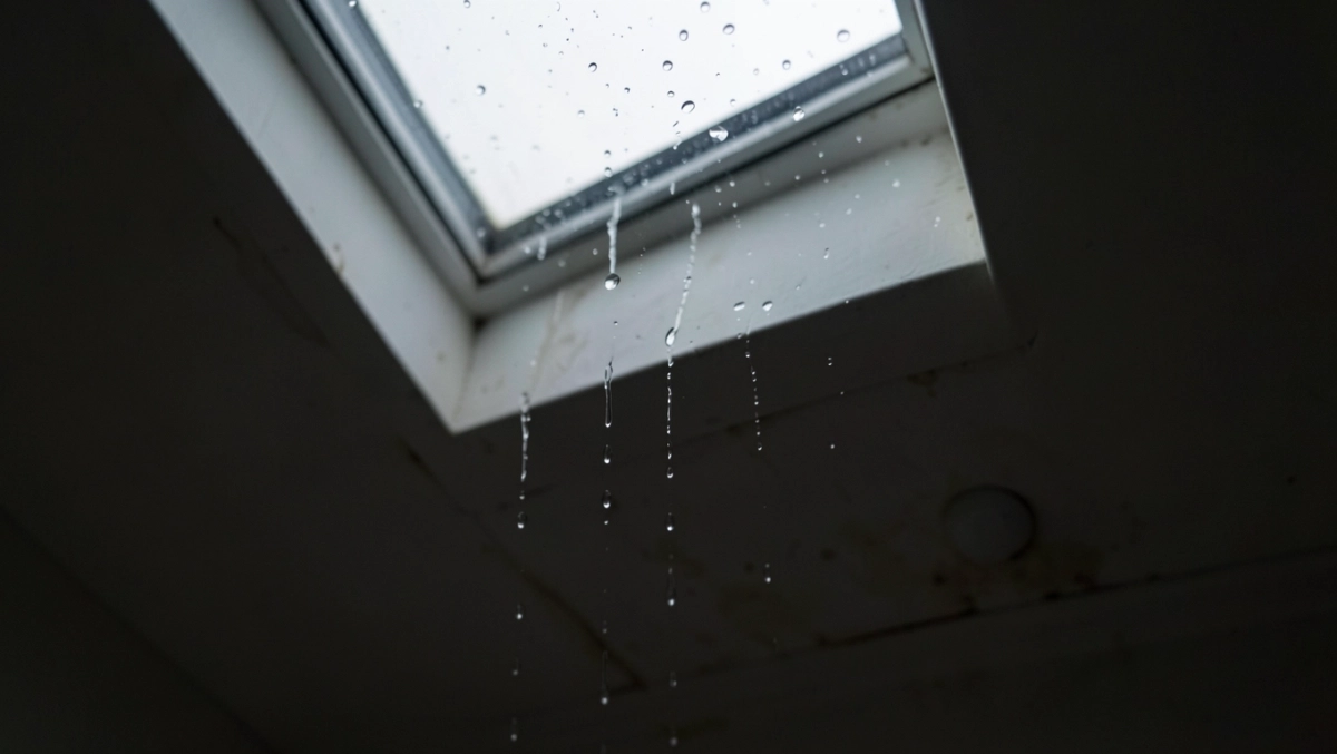 kapie woda z okna dachowego