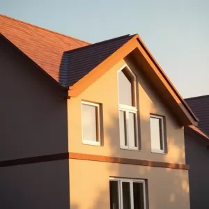 Brązowy dach białe okna jaka elewacja