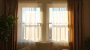 Dwa okna w salonie jakie firany