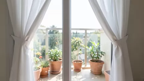 Jak upiąć firanki na oknie balkonowym