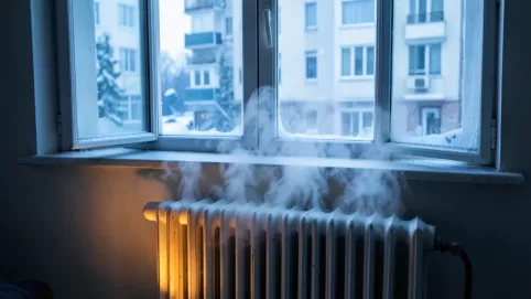 Otwarte okno a odkręcony grzejnik