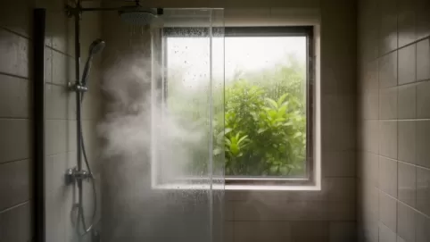 Okno pod prysznicem